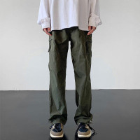 美式機能防水暴雨級衝鋒褲男軍綠色伐木工裝褲子高街vibe降落傘褲