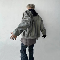 Cleanfit外套男江浙滬短款墊肩棒球服美式高街vibe廓形飛行員夾克