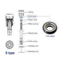 Сменный герметизирующий клапан типа S для пивных бочек, сменный клапан для запечатывания CO2, уплотнительное кольцо для пивных бочек, расходные материалы для резиновых клапанов