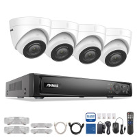 Сетевая система видеонаблюдения ANNKE, 8 каналов, 4K, POE, 8 Мп, H.265 + сетевой видеорегистратор с 8 Мп записью звука, погодозащищенная IP-камера, комплект видеонаблюдения