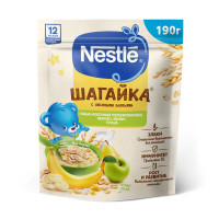 Каша 5 злаков Nestle Шагайка, молочная, яблоко, банан, груша, с бифидобактериями BL, с 12 месяцев, 190 г