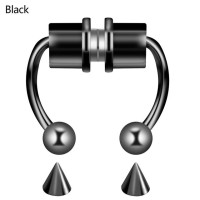 Женские стальные магнитные кольца для имитации пирсинга носа Стразы Кольца для носа на клипсе кольца для искусственной перегородки