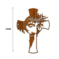 Деревянный крест, христианские настенные художественные подвески, орнамент, крючок, отверстие, дизайн, Ажурная резьба, религиозное украшение для гостиной, 25 см