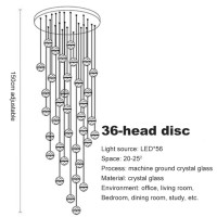 Хрустальные светодиодные потолочные люстры, шарики для лестницы, стрейчевый подвесной светильник, коридор, бар, домашний декор, длинный кабель, Подвесная лампа