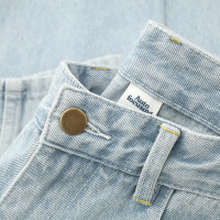 一條超好穿的牛仔褲！淺藍色水洗牛仔休閒褲男款寬鬆直筒長褲新款