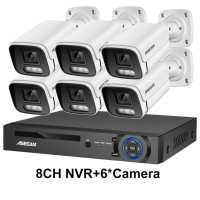 Новый 4K 8MP ip камера видеонаблюдения Аудио дома H.265 POE видеорегистратор комплект для Цветное ночное видение уличная видеонаблюдение уличое системы
