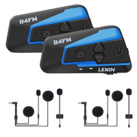 LEXIN мотоцикл Bluetooth беспроводной шлем гарнитура интерком для 1-4riders с шумоподавлением и FM,GPS,MP3 музыка B4FM