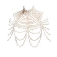 Цепочка для тела Женская регулируемый размер, пикантное ожерелье-шаль с жемчугом, модная верхняя цепочка, ювелирное изделие