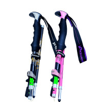 戶外登山杖99%碳素超輕 伸縮減震摺疊碳纖維徒步爬山裝備柺棍手杖