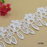 8,5 см Белое кружево из полиэстера с вышивкой, французская кружевная лента, ткань из гипюра, отделка «сделай сам», аксессуары для вязания и шитья #4002