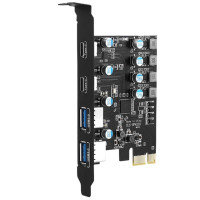 Плата расширения USB 3,0 PCI-E, 2 USB-порта A + 2 USB-порта USB3.2 GEN1, PCI-карта расширения для Windows 7/8/10/11/MacOS/Linux