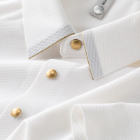 輕奢春夏季款無痕白色上衣男士polo衫短袖冰絲高端修身T恤襯衫男