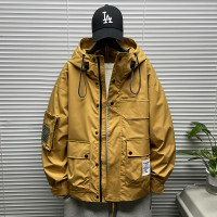 衝鋒衣男春秋季多口袋工裝夾克新款復古百搭大尺碼胖子機能寬鬆外套