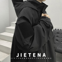 黑武士魔術貼桑延同款衝鋒衣外套男春秋季機能風工裝連帽登山夾克