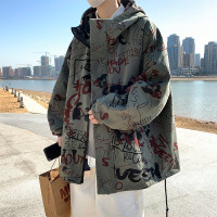 工裝夾克男春秋潮牌復古寬鬆外套2023年新款炸街帥氣褂子港風上衣