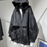 大尺碼300斤連帽拉鍊衝鋒衣男胖子2023春夏新款防曬衣小眾外套潮