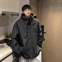 古著vintage黑武士衝鋒衣外套設計感小眾連帽棒球服教練夾克上衣