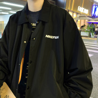 陽光乾淨男生穿搭字母印花設計感小眾上衣oversize慵懶風夾克外套