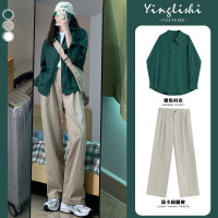 秋季女裝2023新款茶系穿搭一整套微胖活潑減齡輕奢高級感兩件式套裝