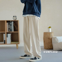 日系褲子女春秋季2023新款直筒寬鬆闊腿褲垂感休閒長褲子夏季薄款