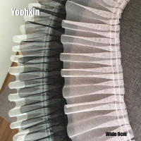 9 см Лидер продаж роскошный хлопок вышитый белый черный розовый цветок кружевная ткань Дубай шитье DIY отделка Тюль аппликация лента воротник декор