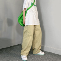 日系寬鬆休閒褲工裝褲女春秋新款韓版ins寬鬆直筒褲學生運動褲子
