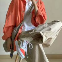 100%純棉直筒工裝褲長褲男女四季日系潮牌ins港風寬鬆休閒寬褲