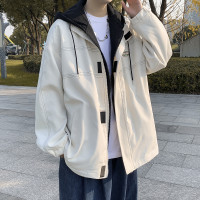 港風cityboy夾克假兩件設計連帽秋裝外套男士oversize休閒衝鋒衣