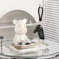 高颜值陶瓷桌面置物架创意小熊浴室置物架免打孔玄关卫生间收纳架