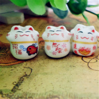 厂家直供家居工艺饰品 diy陶瓷小猫配件 小福猫陶瓷配饰