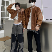 很仙的情侶裝外套法式衛衣2023不一樣roora棒球服一長一短春秋季