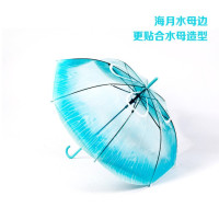 Прозрачный зонт 21 дюйм японская мечтательная морская Луна Медуза автоматический длинный ручной утолщенный ветроустойчивый