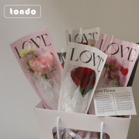 教师节透明OPP鲜花包装袋LOVE直筒袋情人节单支玫瑰花束单支袋