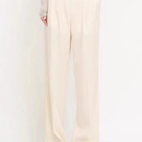 Персиковые легкие простые Свободные Шерстяные широкие брюки с высокой талией