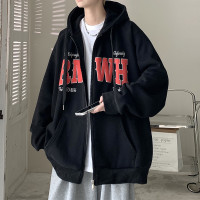 重磅外套男春秋季高街vibe美式情侶開衫厚棉T連帽oversize潮牌夾克