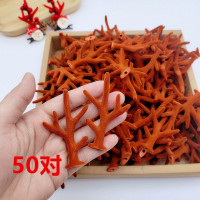 圣诞装饰植绒鹿角配件手工diy制作材料可爱发夹发饰头饰发箍配件