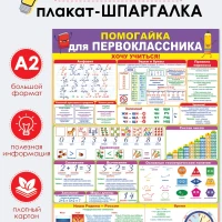 Плакат "Помогайка для первоклассника" на стену в школу А2