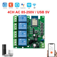 Tuya Smart Life Jog Inching Switch Module AC DC 7-32V 85-250V DIY Смарт-переключатель Реле DIY Голосовое управление Alexa Google Home