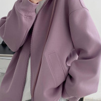 sun柚 寬鬆休閒連帽廓形衛衣女春秋新款韓版寬鬆慵懶拉鍊開衫外套