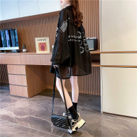 薄款長袖襯衫防曬服女夏季中長版寬鬆oversize慵懶風外套開衫上衣