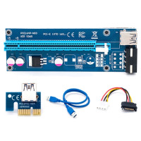 RGEEK USB 3.0 PCIE Riser 006 009S PCI Express X1 к X16 SATA к 4Pin 6Pin кабель питания Molex PCI-E Райзер для видеокарты