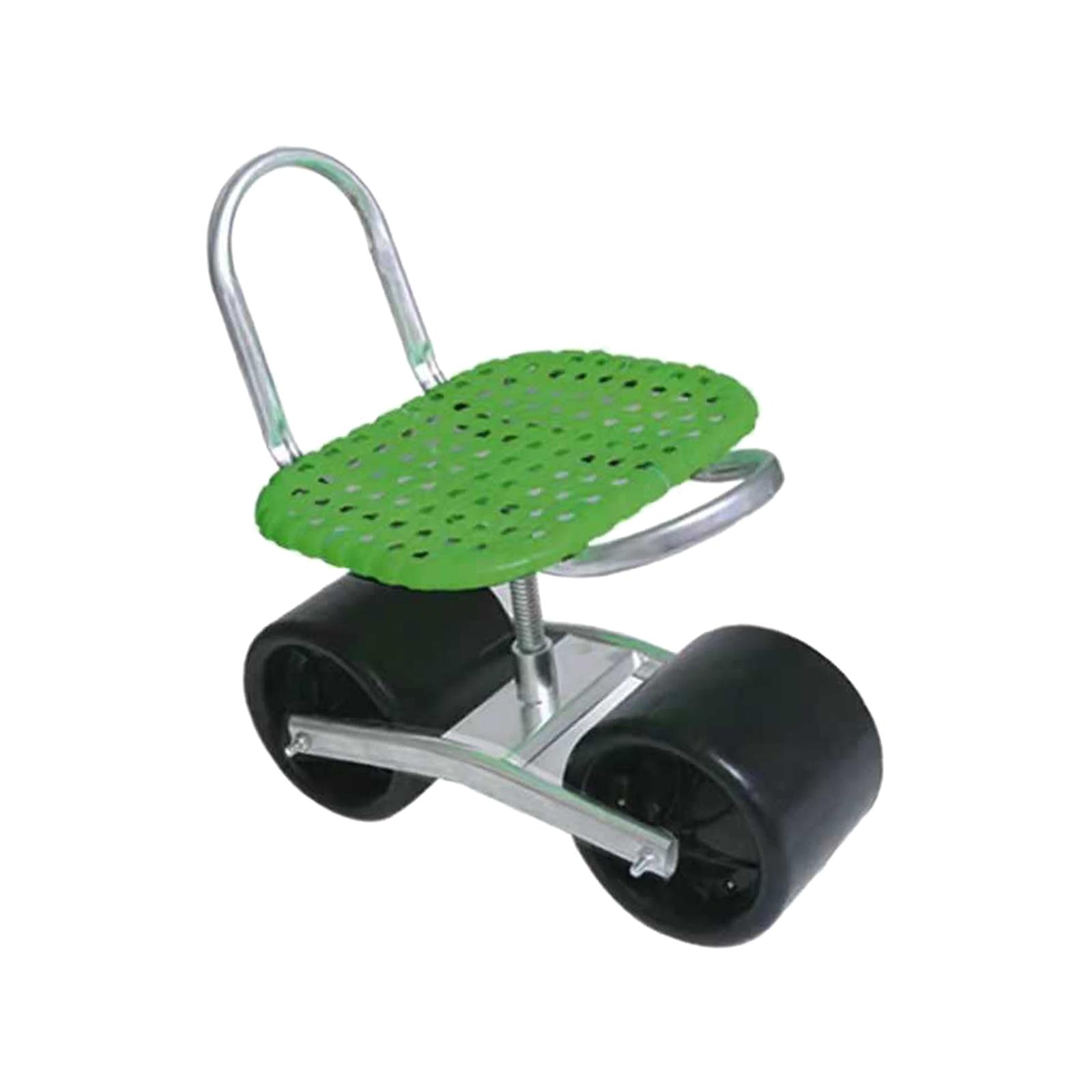 Outdoor Cart Height Adjustable 360 Degree Swivel Seat Rolling Seat Lawn Wagon Cart for Weeding Planting Garden Easy to Move