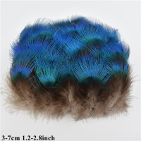 Натуральные Золотые синие перья павлина для творчества, Создание украшений, аксессуары для рукоделия, серьги, перья, материал для вязания мушек