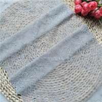 Ширина 24 см, эластичное серое кружево, украшение для одежды ручной работы E3814