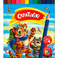 Набор цветных карандашей Creativiki, 2В мягкие, пластиковые, 12 шт