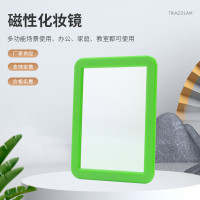更衣室磁性镜子塑料边框化妆镜 铁皮柜方形化妆镜磁铁补妆镜批发