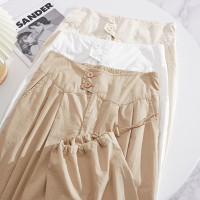 高腰棉麻褲女夏季薄款亞麻九分褲矮個子休閒寬鬆哈倫褲束腳羅蔔褲