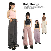 BullyOrange別欺負桔子 高腰抽繩休閒工作服褲小眾設計感運動褲子女