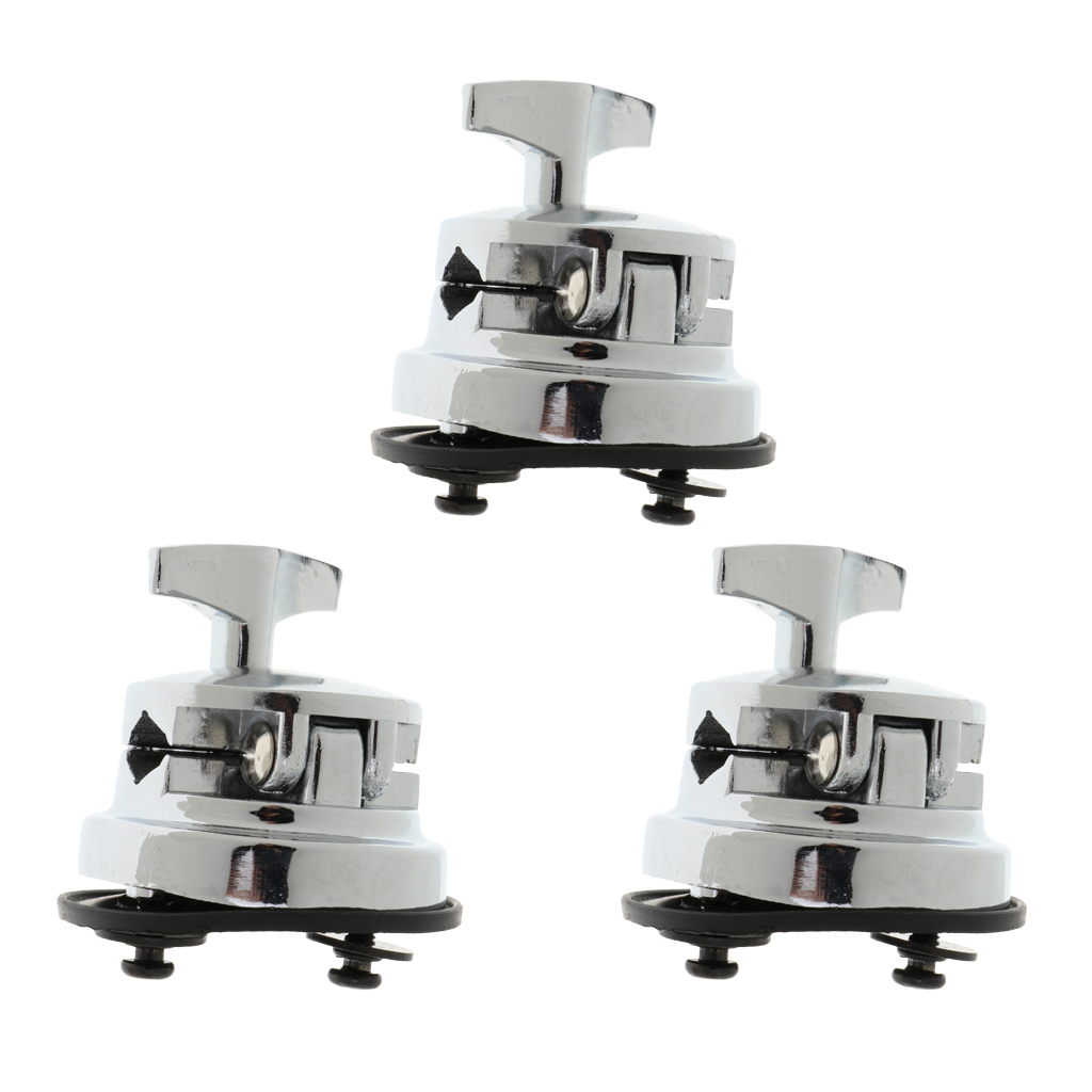 Pack of 3 Metal Drum Holder Base Plate Rack Clamp Tom Drum Mounting Hardware