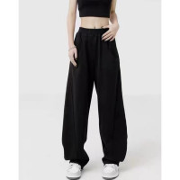 GTP黑色運動褲2023年新款春夏寬鬆衛褲香蕉褲哈倫闊腿褲爵士舞褲